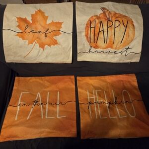 Set of 4 Fall Themed Pillow Covers. Used